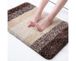 Badkamermat - voetmat - duurzaam vloermat - kleine vloerkleed - deur mat binnen keuken tapijten 40x60cm bruin