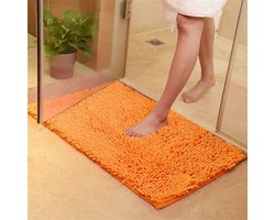 Badkamermatten - Douchekleed Pluche - Voeten Droog Houden - Super Zacht Chenille - 40x60 cm - Oranje