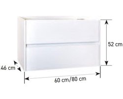 Badkamermeubel Boss & Wessing Hayat 80x46x52 cm Wit zonder wastafel