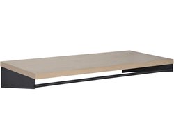 Badkamermeubel Handdoekhouder - Wandmeubel Hout - Badkamer Organisatie - Hout Metaal Combinatie - 120 cm - Eiken Bruin