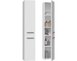 Badkamermeubel -kolomkast met 4 legplanken Wit