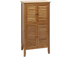 Badkamermeubel MCW-B18, ladekast, 4 deuren bamboe 100x50x30cm