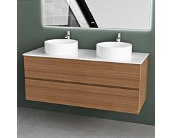 Badkamermeubel met 2 waskommen - 120 CM - Eiken - Badmeubelset - Wastafelmeubel - Vestland