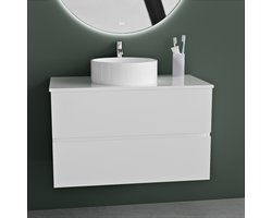 Badkamermeubel met waskom - 60 CM - Wit - Badmeubelset - Wastafelmeubel - Vestland