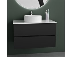 Badkamermeubel met waskom - 60 CM - Zwart - Badmeubelset - Wastafelmeubel - Vestland