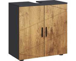 Badkamermeubel Onderkast met 2 Deuren en Verstelbare Plank (60x30x60 cm)