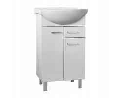 Badkamermeubel op poten met wastafel, wit, 55 Mea