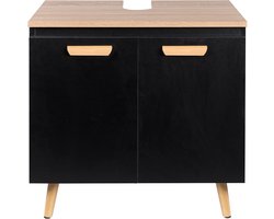 Badkamermeubel - Praktische Onderkast - Wastafelkast - Badkamer Kast - 60 x 40 x 60,5 cm - Zwart