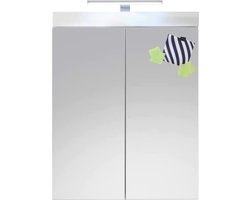 Badkamermeubel - Spiegel met Verlichting - Hoogglans - 60 x 77 x 17cm