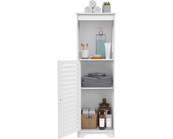 Badkamermeubel Wit Badkamerkast Open Vak 28*25*90cm Multifunctionele Opbergkast Vrijstaande Opbergkast Voor Badkamer