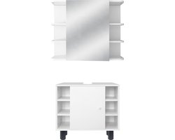 Badkamermeubelset 2-delig moderne stijl wit hout ML-Design