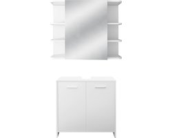 Badkamermeubelset 2-delig moderne stijl wit hout ML-Design