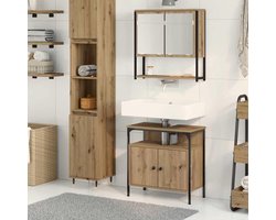 Badkamermeubelset - Badkamerkast Set - Badkamer Opbergen - Wandmontage Ontwerp - 60 x 30 x 60 cm - Bruin