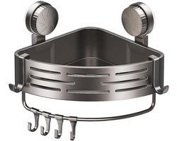 Badkamerorganizer - Douchehouder met zuignap - Zonder boren - wandmontage - voor badkamer, keuken en woonkamer .(1 stuk, grijs)