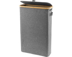 Badkamerorganizer voor toiletpapieropslag met deksel - 43 x 17 x 66 cm - Grijze opbergruimte