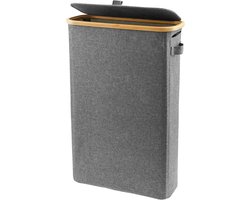 Badkamerorganizer voor toiletpapieropslag met deksel - 43 x 17 x 66 cm - Grijze opbergruimte