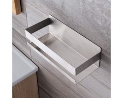 Badkamerplank - Planchet - Badkamerrekje - Wandrek - Doucheplank - Shampoo rekje - Organizer - Badkamer plank - Zelfklevende douchewagen - zonder boren - douchewagen - badkamerplank - SUS304 roestvrij staal - zilver