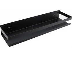 Badkamerplank - planchet - wandplank voor badkamer - RVS -zwart - 40 cm