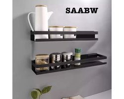 Badkamerplank -planchet - wandplank voor badkamer - RVS -zwart - 50 cm