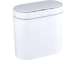 Badkamerprullenbak met deksel 25 gallon waterdichte bewegingsmelder 95 liter slanke kunststof smalle slaapkamer prullenbak klein wit.
