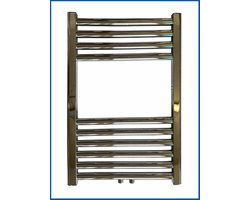 Badkamerradiator 300x600 mm Chroom Hoogglans Rechte Handdoekdroger Midden Aansluiting