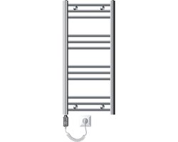 Badkamerradiator Elektrisch met verwarmingselement 300W 400x800 mm chroom recht met zijaansluiting