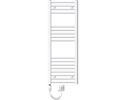 Badkamerradiator Elektrisch met verwarmingselement 900W 400x1200 mm Wit gebogen met zijaansluiting