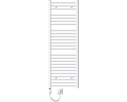 Badkamerradiator elektrisch met verwarmingselement 900W 500x1500 mm wit gebogen met zijaansluiting