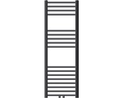 Badkamerradiator middenaansluiting 400x1200 mm antraciet recht incl. montagemateriaal LuxeBath