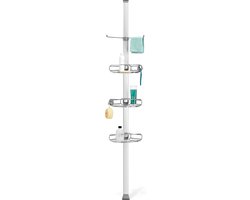 Badkamerrek Klem - Verstelbaar - RVS - 32,3 cm x 22,1 cm x 180cm tot 274 cm - Zilverkleurig - Simplehuman