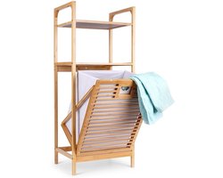 Badkamerrek met Wasmand Bamboe 39,5x30x49 cm - Badkamer Rek - Opbergrek