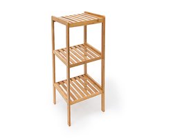 Badkamerrek van bamboe met 3 planken - HxBxD: ca. 79 x 33 x 33 cm - Voor keuken of badkamer, stijlvol natuurlijk