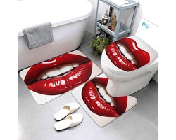 Badkamerset 3 Delig - Badmat Set - Badkamer Decoratie - Zachte Fluwelen Stof - 80 x 50 cm - Zwart