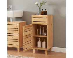 Badkamerskast Epind bamboe 75x33x30 cm naturel [en.casa]