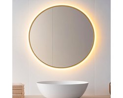 Badkamerspiegel GOUD Rond 80CM | LED VERLICHTING | Condensvrij