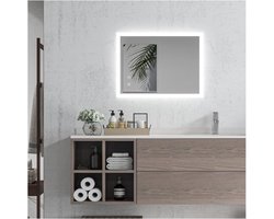 Badkamerspiegel - LuxHome - LED-verlichting - Touch schakelaar - Zwart