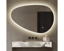 Badkamerspiegel met LED Verlichting - Asymmetrisch - Asymmetrische Badkamerspiegel - Anti Condens Verwarming - 120 cm
