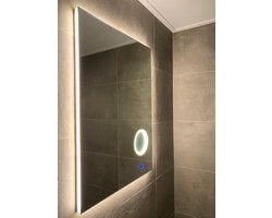 BADKAMERSPIEGEL MET LED VERLICHTING EN MAKE UP SPIEGEL 100 MET SPIEGELVERWARMING