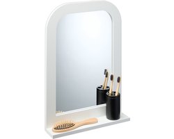 badkamerspiegel met opbergruimte - 54 x 38 x 8,5 cm - wandspiegel - wit