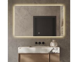 Badkamerspiegel met Verlichting - Anti Condens Verwarming - Badkamerspiegel - Badkamerspiegels - 140 x 80 cm