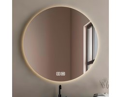 Badkamerspiegel met Verlichting - Ronde Spiegel Wandspiegel - Dagelijkse Verzorging - Geïntegreerd LED Verlichtingssysteem - 60 cm Diameter - Niet gespecificeerd