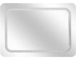 Badkamerspiegel Omega Rechthoek Ledverlichting – Werkt op Batterijen – Touch Schakelaar – 65 x 49 cm