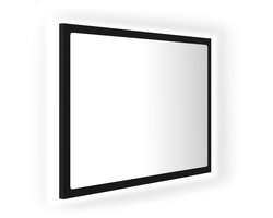 Badkamerspiegel | Wandspiegel LED 60x8,5x37 cm acryl zwart