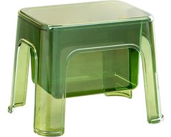 Badkamerstoel Transparant - Opbergkruk Hoekbankje - Ruimte Besparen - Veelzijdig Gebruik - 25 cm - Groen