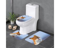Badkamertapijt Set - Badmatten Vloermat - Badkamer Decoratie - Antislip Absorberend - 3-delig 60x40cm - Vos 2