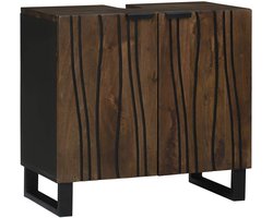 Badkamertenk te kast | badkamerkast | Wastafelmeubel | Wastafel onderkast Walnotenhout 62 x 33 x 58 cm Bewerkt hout