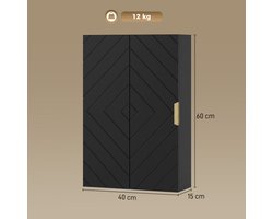 Badkamerwandkastje - wandgemonteerd medicijnkastje - opbergmeubel met verstelbare plank
