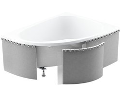 Badkuip Bekleding – Badombouw – Badkuip Omranding – Badkuip Afwerking – Hoekbad Omkasting – Lichtgewicht Styropor – Direct Te Betegelen – Universele Pasvorm – Stevig Met Mesh Versteviging