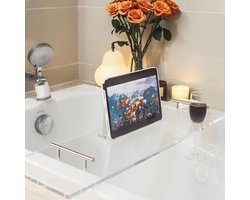 Badkuipplank van acryl glas 80 cm - Transparante badplank als bad-accessoire voor decoratie