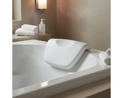 Badkussen – Antislip badkussen met zuignappen & hoofdsteun – Hoofdsteun voor in bad in hotelstijl – Zacht, waterdicht en eenvoudig te reinigen spa-kussen – Geschikt voor huis & tuin | Badkamer | Douche- & badaccessoires | Baden – 26,5 x 15 cm